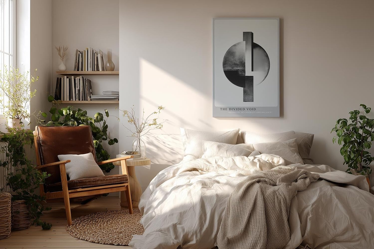 Paul Sinus Wandbild in 40x60cm The Divided Void – Abstrakte geometrische Form in Schwarz-Weiß