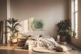 Sinus Art Wandbild 120x80cm Die grüne Spiralform wirkt beruhigend und gibt dem Raum eine organische Struktur