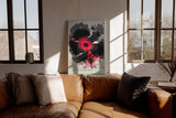 Paul Sinus Wandbild in 40x60cm Black Petal Rise in Rot und Schwarz – Abstrakte Explosion organischer Formen mit intensiver Ausdruckskraft
