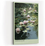 Paul Sinus Wandbild in 40x60cm Lotus Flow Rosa Lotusblüten auf ruhigem Wasser