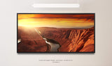 Felsschlucht in Wasser ca. 130x70cm Wandbild inklusive Schattenfugenrahmen schwarz - Panorama Leinwand Bild XXL Format Wandbilder Wohnzimmer Wohnung Deko Kunstdrucke