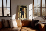 Paul Sinus Wandbild in 40x60cm Streetlight Rendezvous – romantische Stadtszene bei Regen in impressionistischem Stil für elegante Raumgestaltung