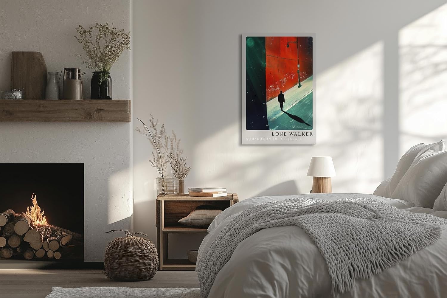Paul Sinus Leinwandbild 80x120cm Lone Walker Leinwandbild geheimnisvolle Silhouette in urbaner Szenerie beeindruckendes Spiel aus Licht
