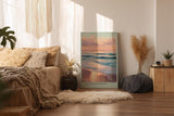 Paul Sinus Wandbild in 40x60cm Sanfter Sonnenuntergang am Meer mit pastellfarbenem Himmel und weichen Wellen