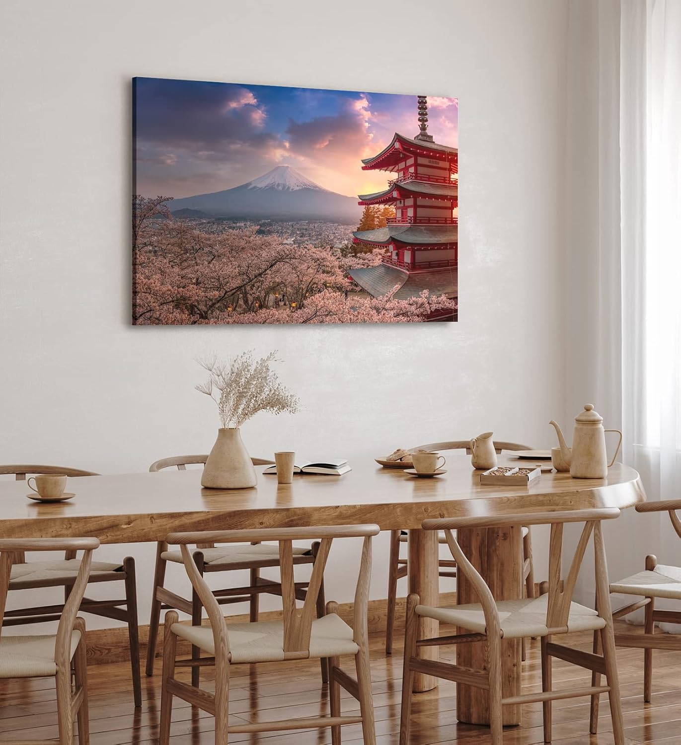 Paul Sinus Wandbild 120x80cm Japan Fuji Berg Kirschblüten Tempel Vulkan