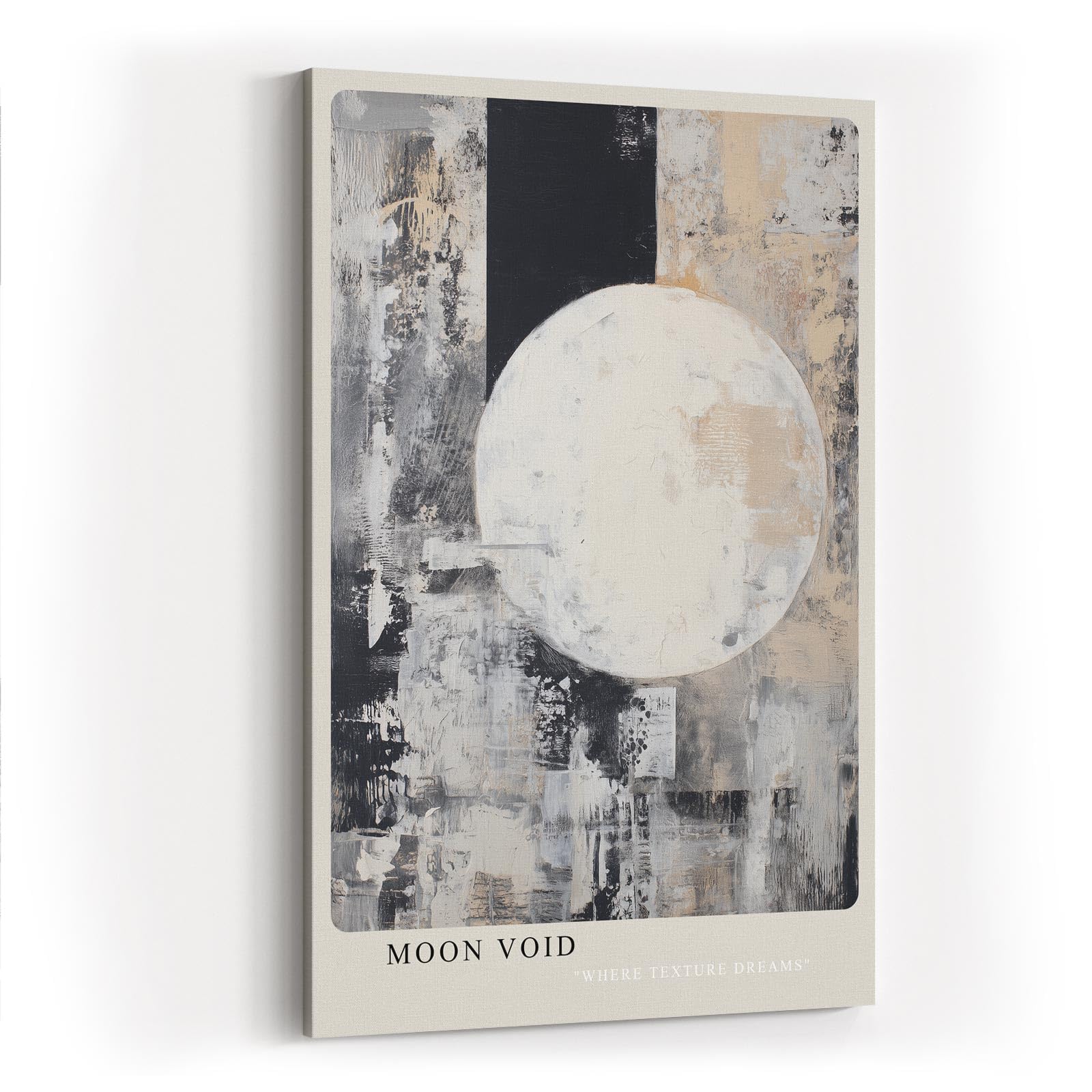 Paul Sinus Wandbild in 40x60cm Moon Void – Abstrakte Kunst mit hellem Vollmondmotiv und dynamischer Strukturkomposition