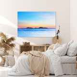 Paul Sinus Wandbild 120x80cm Sonnenuntergang Abendröte Fels Strand Meer Horizont Insel