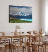 Paul Sinus Wandbild 120x80cm Berg Bergsee Alaska Natur Schneegipfel Wald See