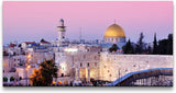 Jerusalem ca. 130x70cm Wandbild inklusive Schattenfugenrahmen weiss - Panorama Leinwand Bild XXL Format Wandbilder Wohnzimmer Wohnung Deko Kunstdrucke