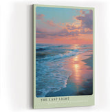 Paul Sinus Wandbild in 40x60cm Letztes Licht am Meer mit leuchtendem Sonnenuntergang und sanftem Wellenspiel