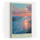 Paul Sinus Wandbild in 40x60cm Letztes Licht am Meer mit leuchtendem Sonnenuntergang und sanftem Wellenspiel