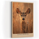 Paul Sinus Wandbild in 40x60cm Sunset Deerling Junges Reh im goldenen Licht des Sonnenuntergangs für warme und naturverbundene Raumgestaltung