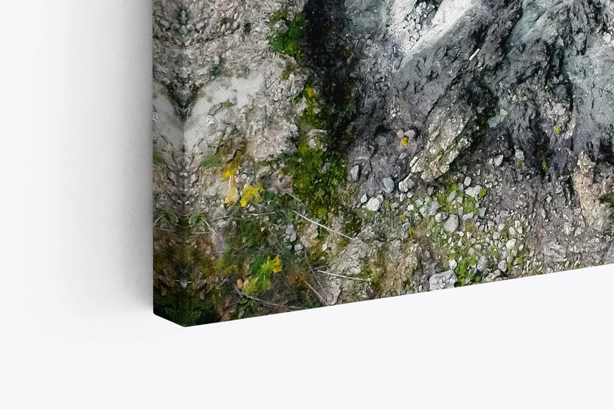 Paul Sinus Wandbild 120x80cm Wilder Bergfluss aus der Vogelperspektive Luftausnahme Grün