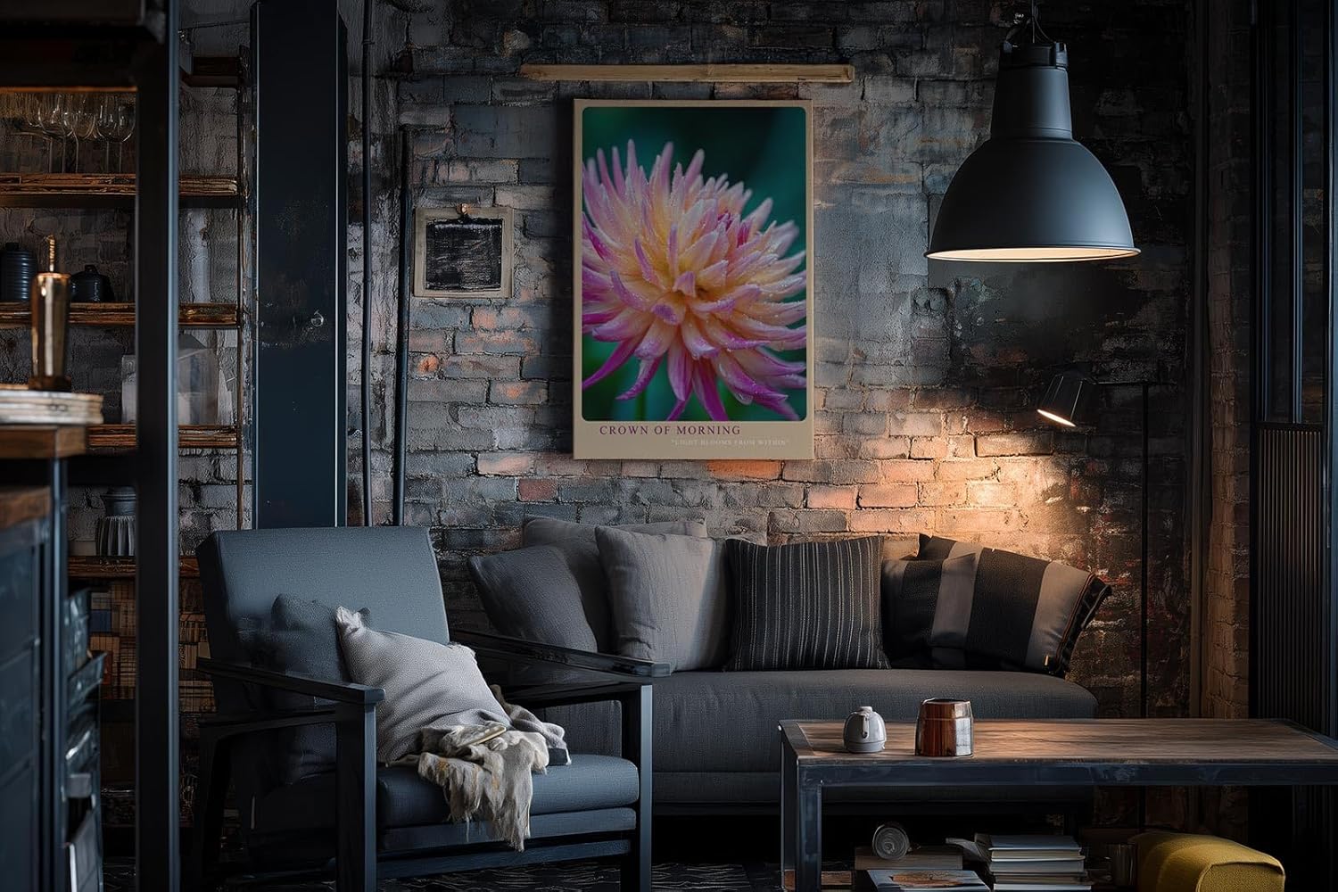 Paul Sinus Wandbild in 40x60cm Crown of Morning – leuchtendes Blütenporträt mit zarten Tautropfen in warmen Farbtönen für frische Wohnakzente