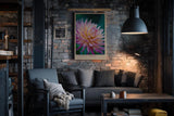Paul Sinus Wandbild in 40x60cm Crown of Morning – leuchtendes Blütenporträt mit zarten Tautropfen in warmen Farbtönen für frische Wohnakzente