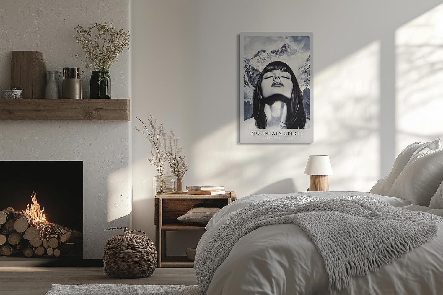 Paul Sinus Leinwandbild 40x60cm Leinwandbild Mountain Spirit moderne Kunst kraftvolle Ästhetik monochrome Eleganz Ausdrucksstärke Berglandschaft