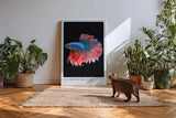Paul Sinus Kunstdruck 40x60cm Kampffisch mit flammenden Flossen – Farben in perfekter Bewegung eingefangen
