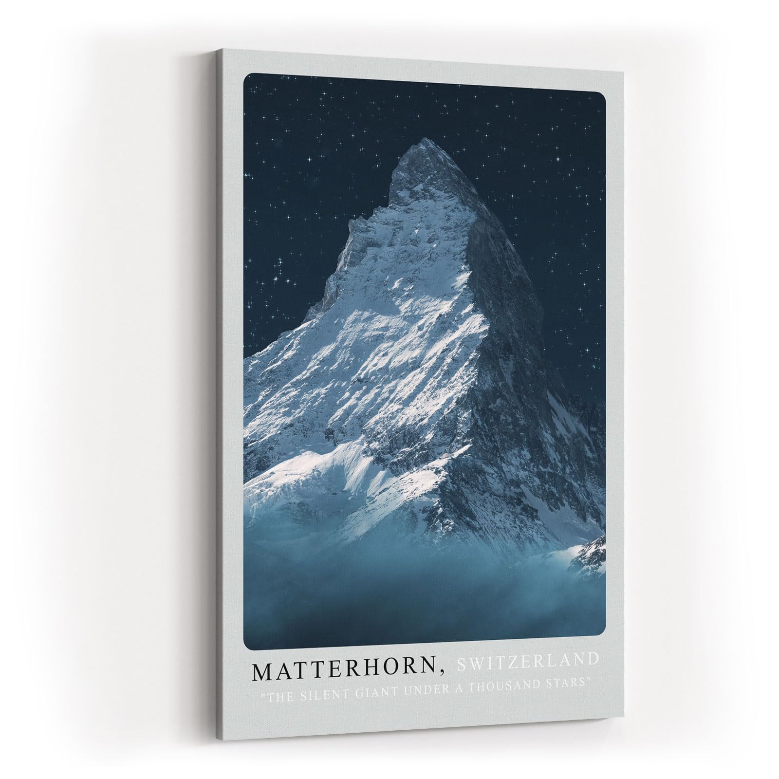 Paul Sinus Kunstdruck 40x60cm Matterhorn Schweiz mit nächtlicher Bergszenerie unter Sternenhimmel