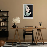 Paul Sinus Leinwandbild 40x60cm stilvolle Paris-Illustration mit eleganter Frauensilhouette und Eiffelturm, moderne Wandkunst