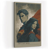Paul Sinus Wandbild in 40x60cm The Last Hope – Superman und Frau in epischer Pose, moderne Kunst mit starker Symbolik