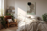 Paul Sinus Wandbild in 40x60cm The Texture Constellation – Minimalistische Kreiskomposition in Schwarz, Beige und Marmorstruktur