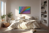 Sinus Art Wandbild 120x80cm Farbverlauf in leuchtenden Fächerformen – modern, verspielt und stilvoll