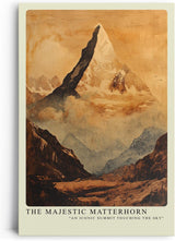 Paul Sinus Leinwandbild 80x120cm Majestätisches Matterhorn – Ikonischer Berggipfel in warmen Erdtönen mit kunstvoller, nostalgischer Ästhetik