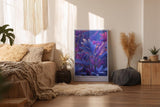 Paul Sinus Wandbild in 40x60cm The Purple Whisper – Traumhafte Nahaufnahme violetter Pflanzenblätter in leuchtenden Farbverläufen für moderne Raumakzente