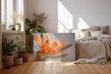 Sinus Art Wandbild 120x80cm Zarte Lilienblüte mit natürlicher Eleganz und floraler Ausdruckskraft