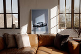 Paul Sinus Wandbild in 40x60cm The Aerion – Elegantes Supersportwagen-Design in Weiß mit schwarzen Akzenten vor minimalistischem Hintergrund