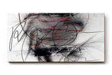 Sinus Art Wandbild 120x80cm Geschwungene schwarze Linien auf weißem Grund mit Farbverläufen und Textur