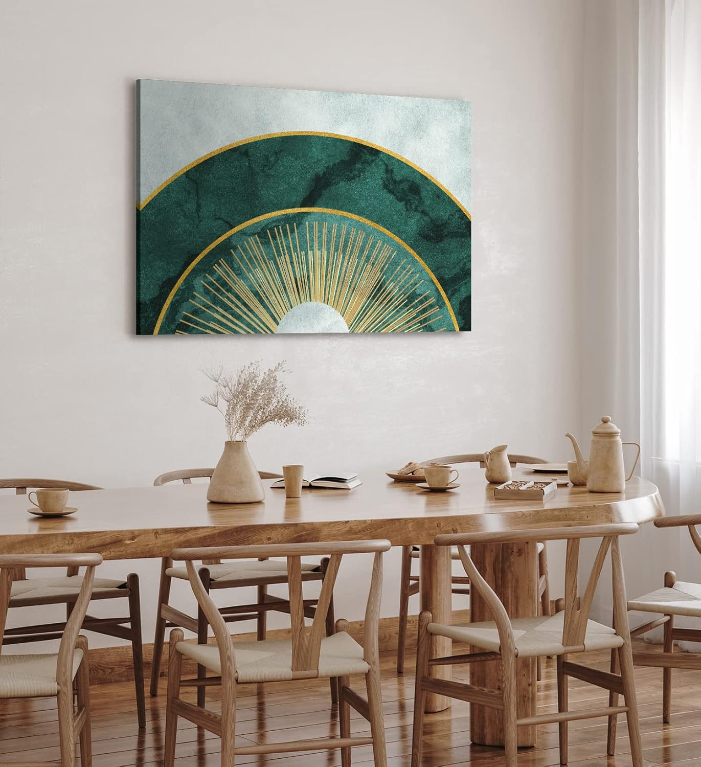 Wandbild 120x80cm Abstrakte Kunst Minimal Kreise Schwarz Modern