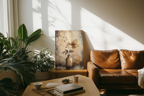 Paul Sinus 60x90cm Wandbild Poesie der Blüte – Vintage-Flair und florale Eleganz in Braun als stilvolles Naturmotiv mit Tiefe