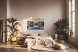 Sinus Art Wandbild 120x80cm Berge und Himmel spiegeln sich perfekt in einem ruhigen klaren See vor beeindruckender Kulisse