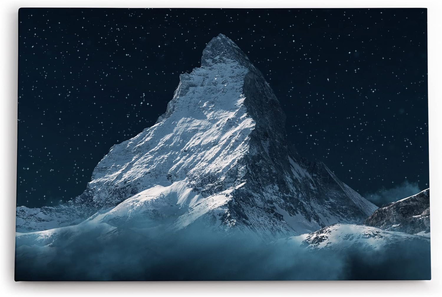 Paul Sinus Wandbild 120x80cm Matterhorn bei Nacht Berggipfel Sternenhimmel Sterne