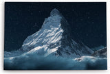 Paul Sinus Wandbild 120x80cm Matterhorn bei Nacht Berggipfel Sternenhimmel Sterne