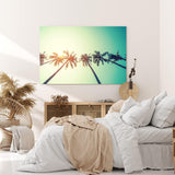 Wandbild 120x80cm Palmen Süden Sonnenschein Sommer Himmel Kunstvoll