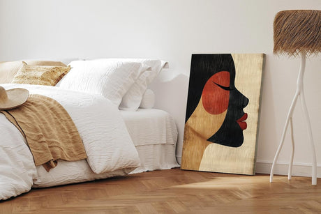 Paul Sinus 60x90cm Wandbild Sanfte Kontur – Stilvolles Frauenporträt in abstrakter Form auf Leinwand Holzrahmen
