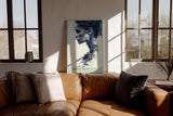 Paul Sinus Wandbild in 40x60cm abstraktes digitales Porträt – modernes Kunstmotiv zwischen Mensch und Technologie