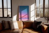 Paul Sinus Wandbild in 40x60cm Pink Horizon mit farbintensivem Sonnenaufgangshimmel in Pinkund Blautönen für moderne Wandgestaltung