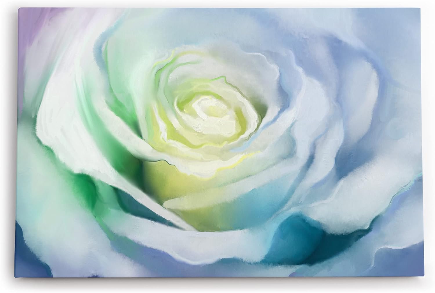 Paul Sinus Wandbild 120x80cm Weiße Rose Blüte Kunstvoll Abstrakt Dekorativ