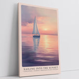 Paul Sinus Leinwandbild 40x60cm traumhafte Segelboot-Szene bei Sonnenuntergang mit sanften Gold- und Pastelltönen, beruhigende Wandkunst