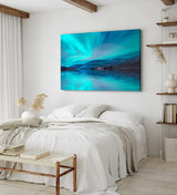 Paul Sinus Wandbild 120x80cm Polarlichter Norwegen Nachthimmel See Berge