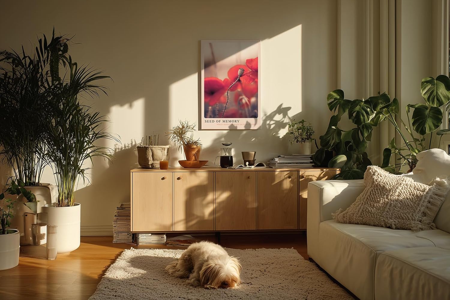 Paul Sinus Kunstdruck 40x60cm Seed of Memory – Symbolische Mohnblüte in poetischer Dämmerung