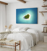 Wandbild 120x80cm Herzinsel Insel Herz Malediven Sommer Paradies