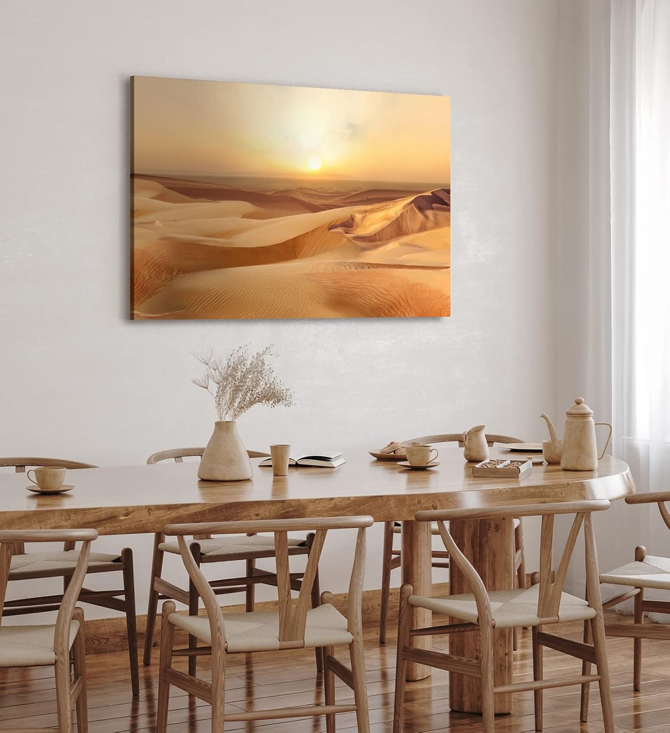 Paul Sinus Wandbild 120x80cm Wüste Sand Sanddünen Sonne Horizont Wüstenlandschaft