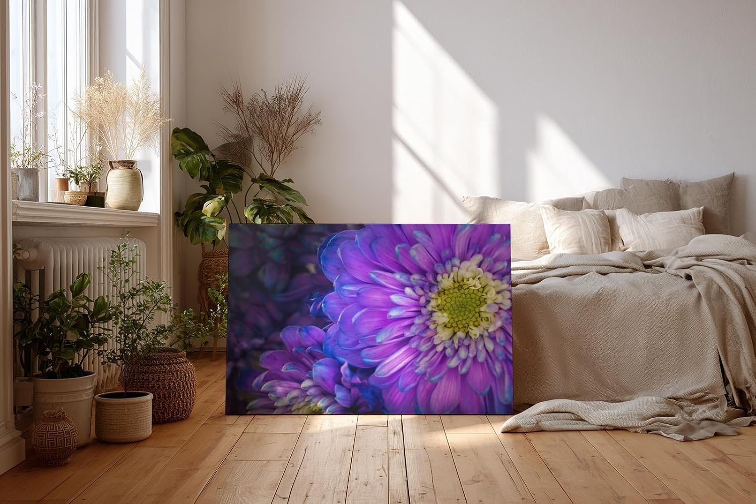 Sinus Art Wandbild 120x80cm Zwei Blüten in Nahaufnahme – detailreich und harmonisch miteinander verschmolzen