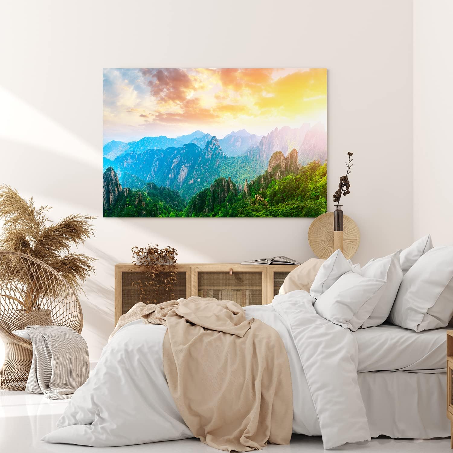 Paul Sinus Wandbild 120x80cm Huangshan Gebirge China Berge Landschaft Sonnenuntergang