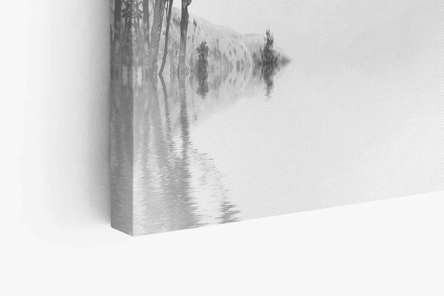 Paul Sinus Wandbild 120x80cm Berge See Fischerboot Schwarz Weiß Baum Kunstvoll