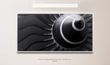 Flugzeugturbine ca. 130x70cm Wandbild inklusive Schattenfugenrahmen weiss - Panorama Leinwand Bild XXL Format Wandbilder Wohnzimmer Wohnung Deko Kunstdrucke